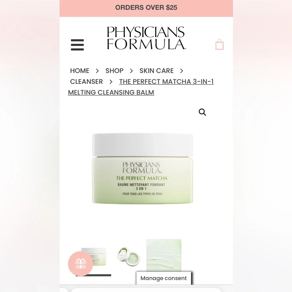 Physicians Formula the perfect matcha 3in 1 melting‎ cleansing balm